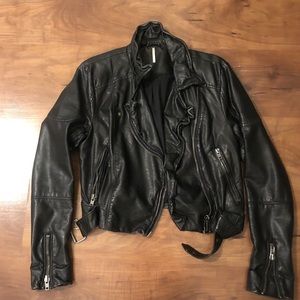 FP black leather jacket